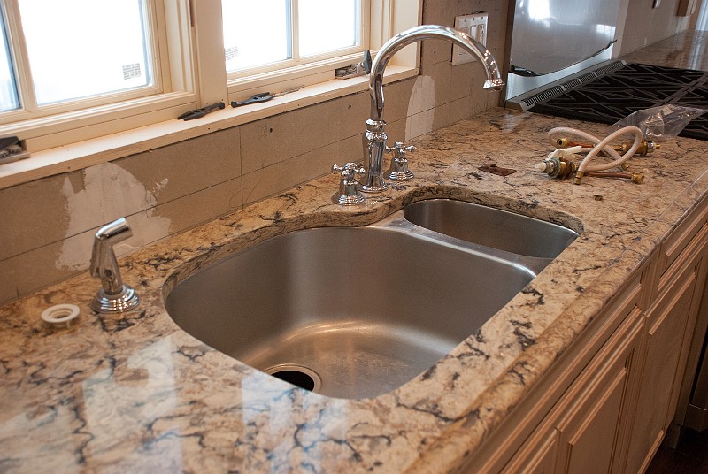 DSC_1421.jpg - The new placement of the original main sink fixtures allows for turning the faucets without busting one's knuckles.  There is also enough room for a window sill that's below eye level.