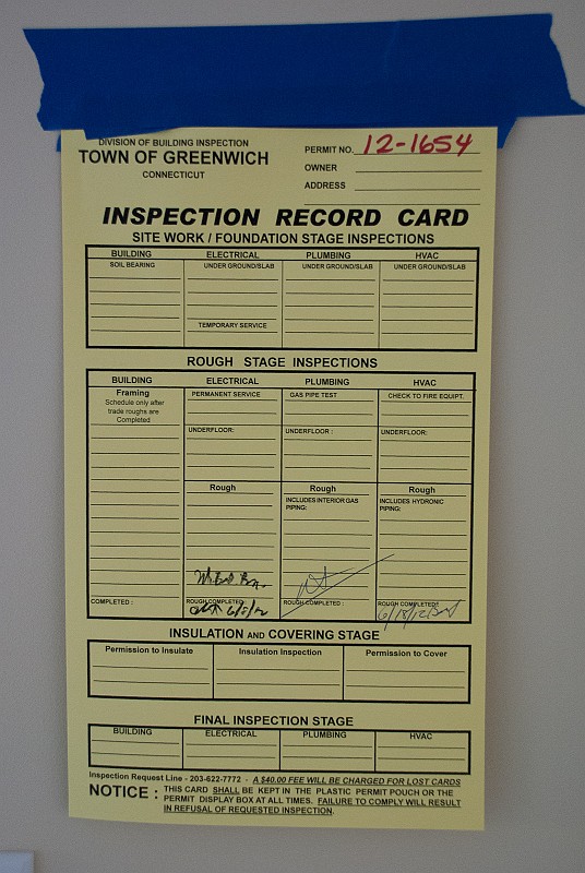 DSC_9746.jpg - The HVAC inspector arrived this morning.  There was not much HVAC work to see.  We passed and the inspection card was signed.
