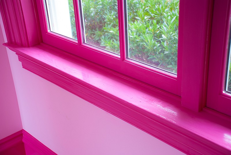 DSC_2472.jpg - In the room that will become my study, the glossy pink paint has been sanded.